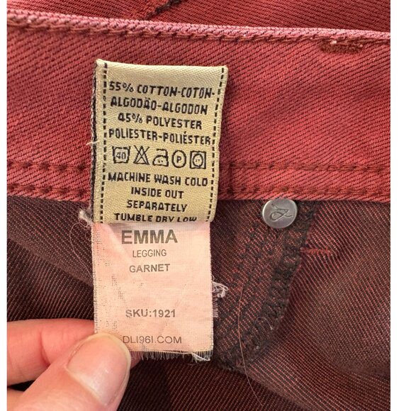 DL1961 Emma Instasculpt Legging Skinny Jeans - Color Garnet Size 29 - Picture 5 of 10